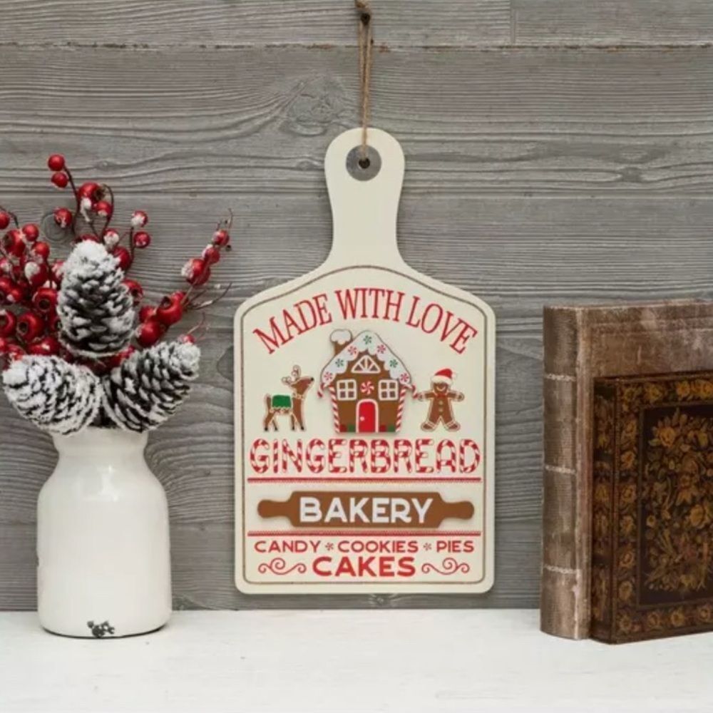 Gingerbread Cutting Board Wood Wall Decor Gingerbread Bakery Decorative Sign